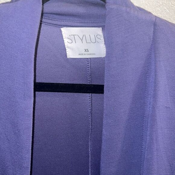 ✨Stylus Womens Long Sleeve Open Front Purple Sz XS Cardigan✨ - Picture 6 of 7